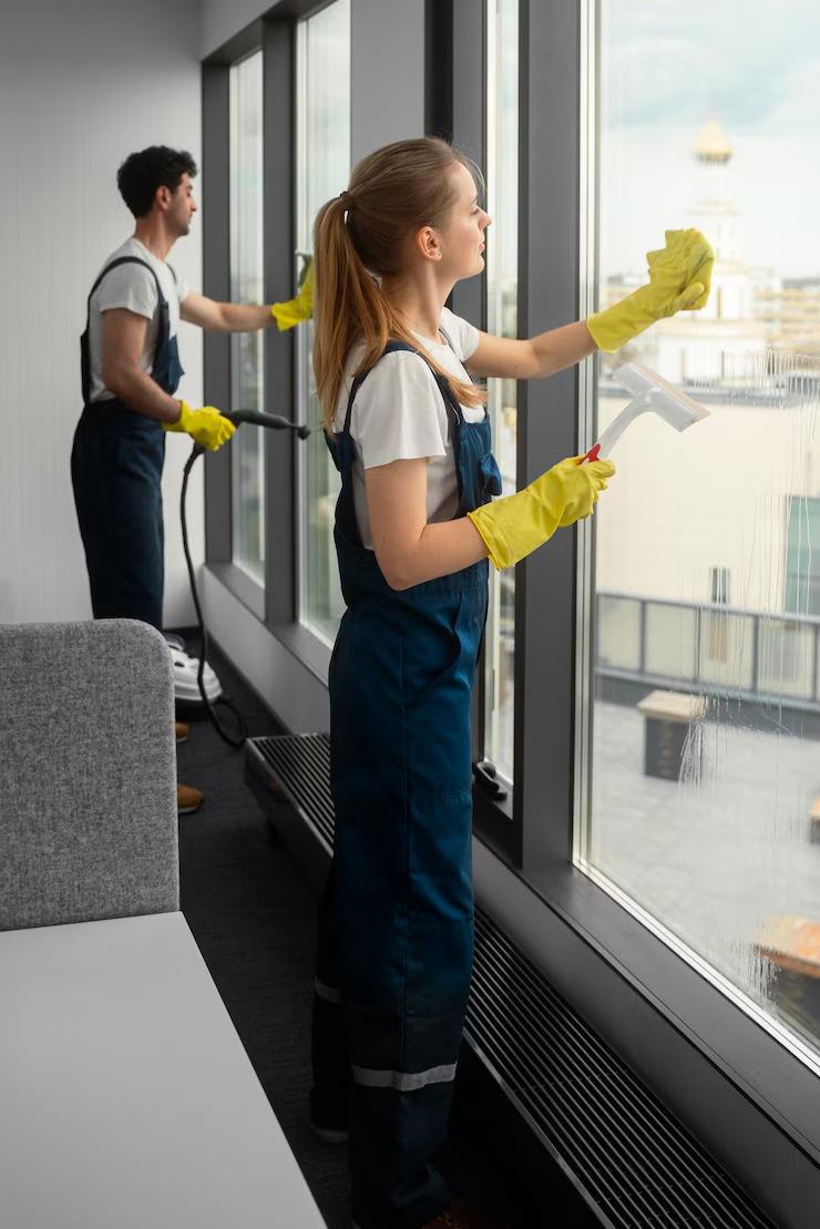 Royal Clean Solutions cleaner working at a property in Denver, Colorado