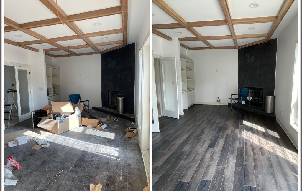 Professional home cleaning service working in a Brooklyn, New York apartment