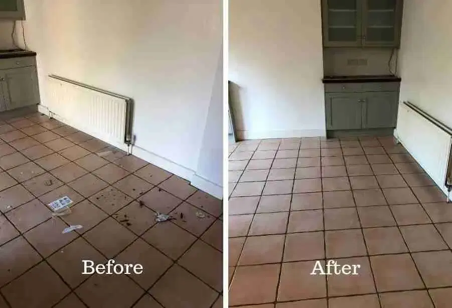 Before and after retail floor restoration in Denver