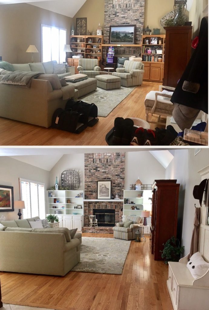 before and after dining room